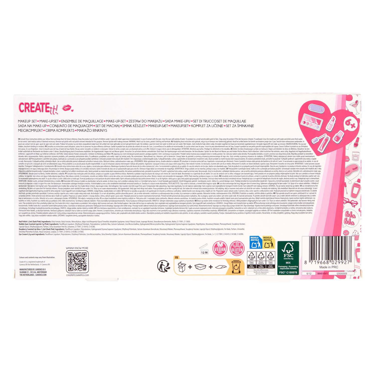 Create It! Make-up Giftset incl Tasje