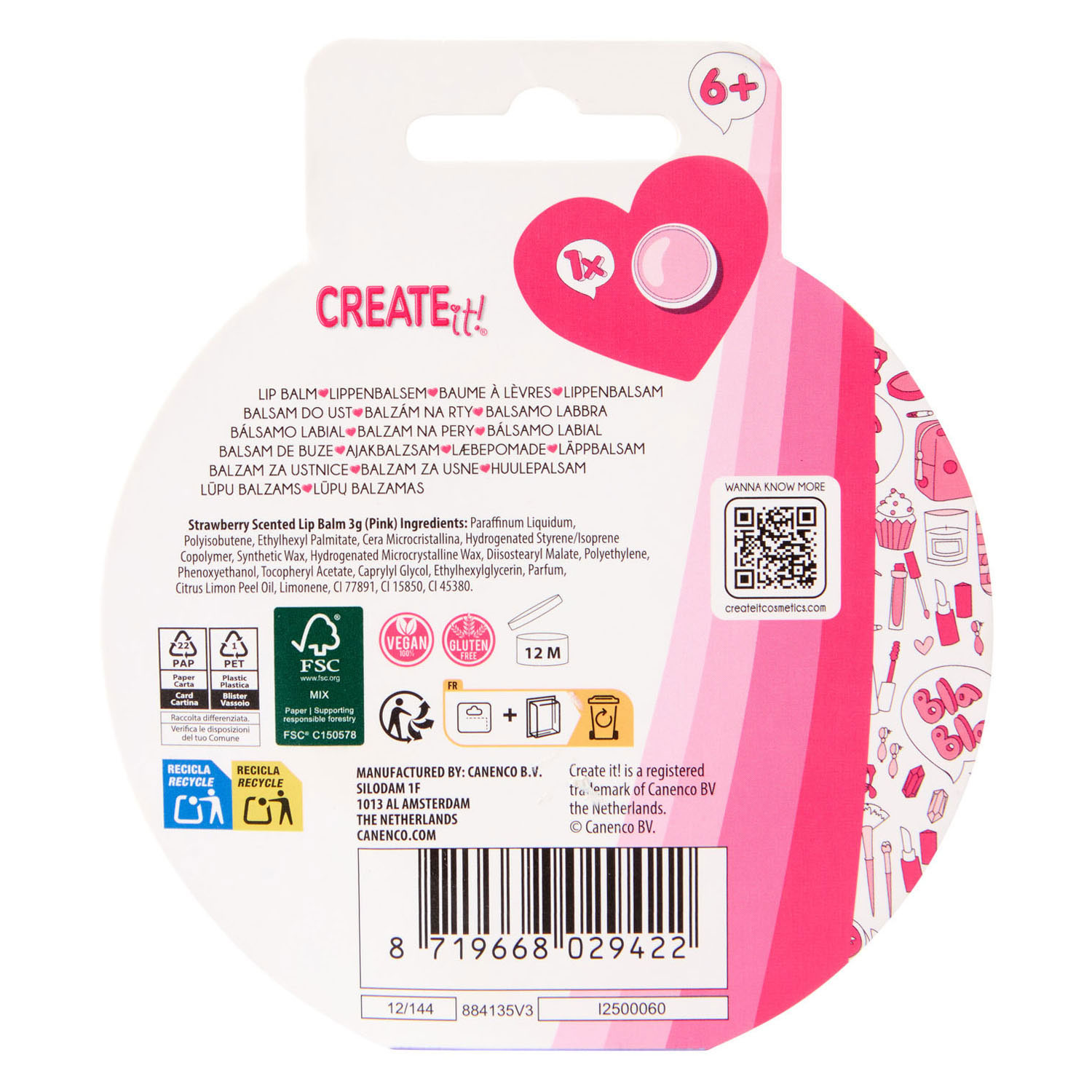 Create it! Donut Lipbalsem Sleutelhanger
