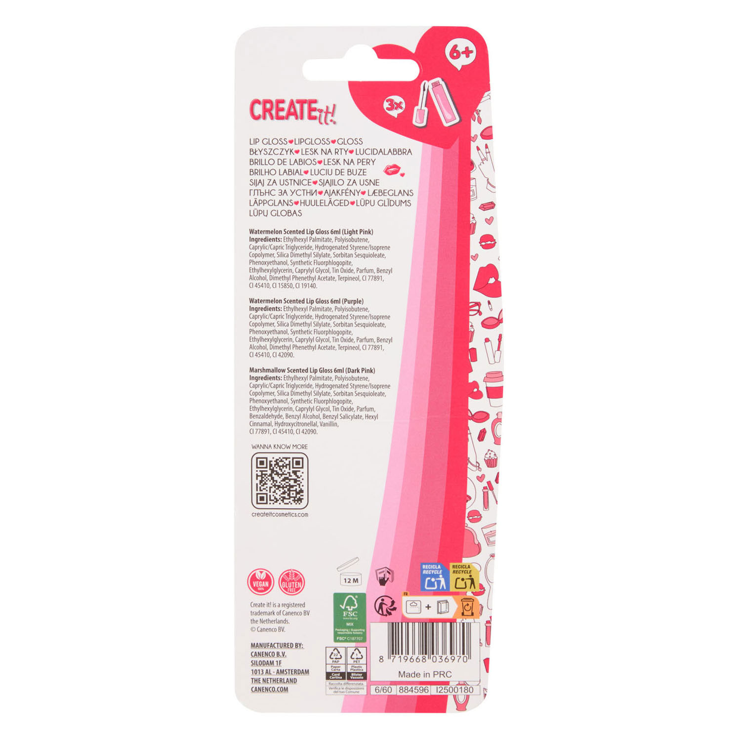 Create it! Love Lipgloss Hartjes - 3st.