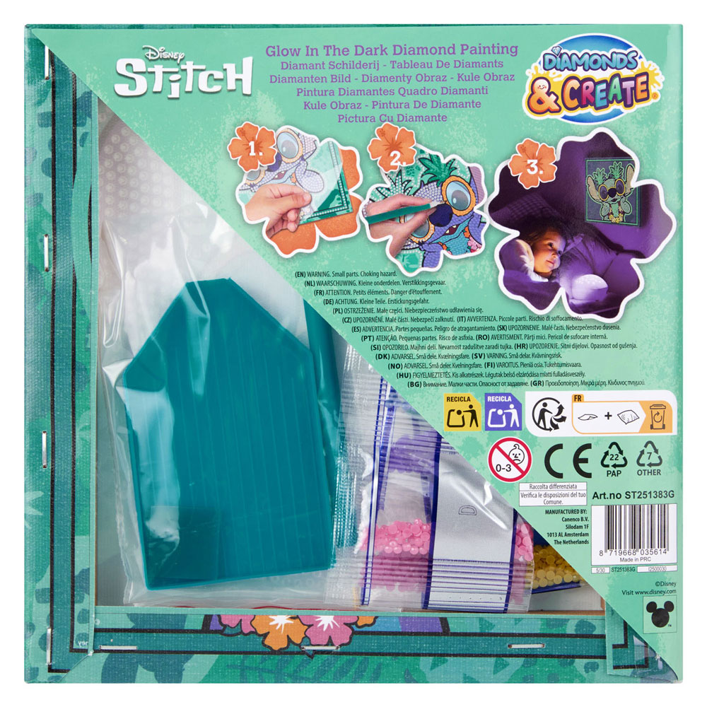 Stitch Diamond Painting Canvas Glow in the Dark 19x19cm