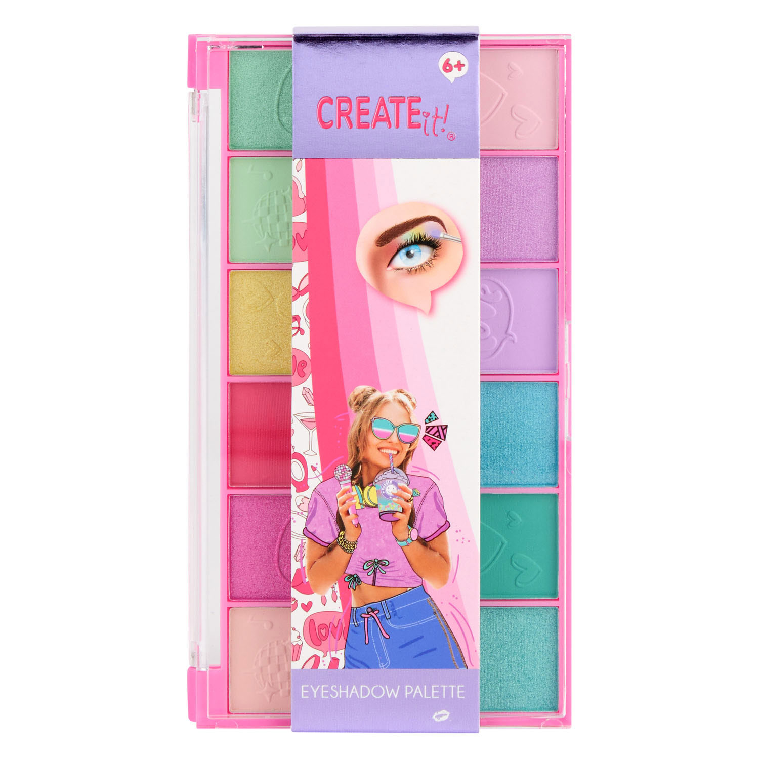 Create it! Oogschaduw Palet Regenboog Roze - 12dlg.