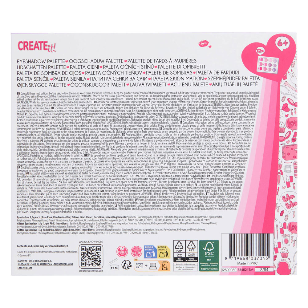 Create it! Oogschaduw Palette - 12 Kleuren