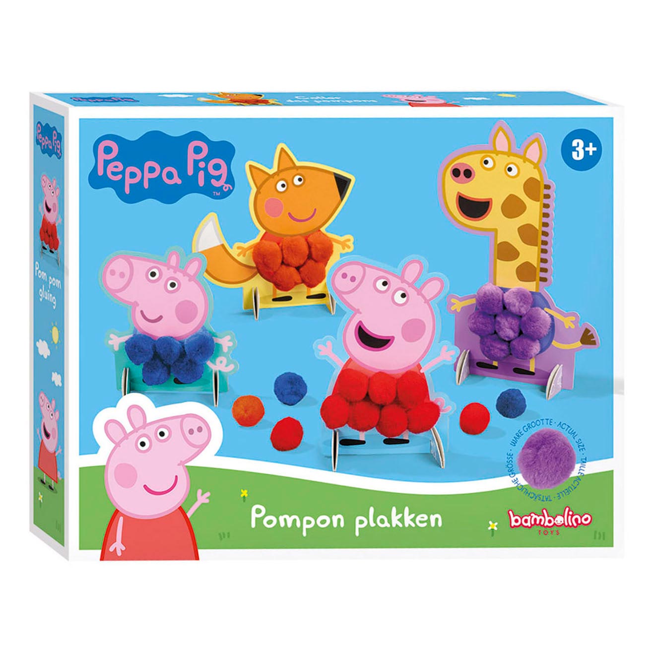 Bambolino Toys pompom plakken Peppa Pig knutselset - creatief peuter kleuter speelgoed