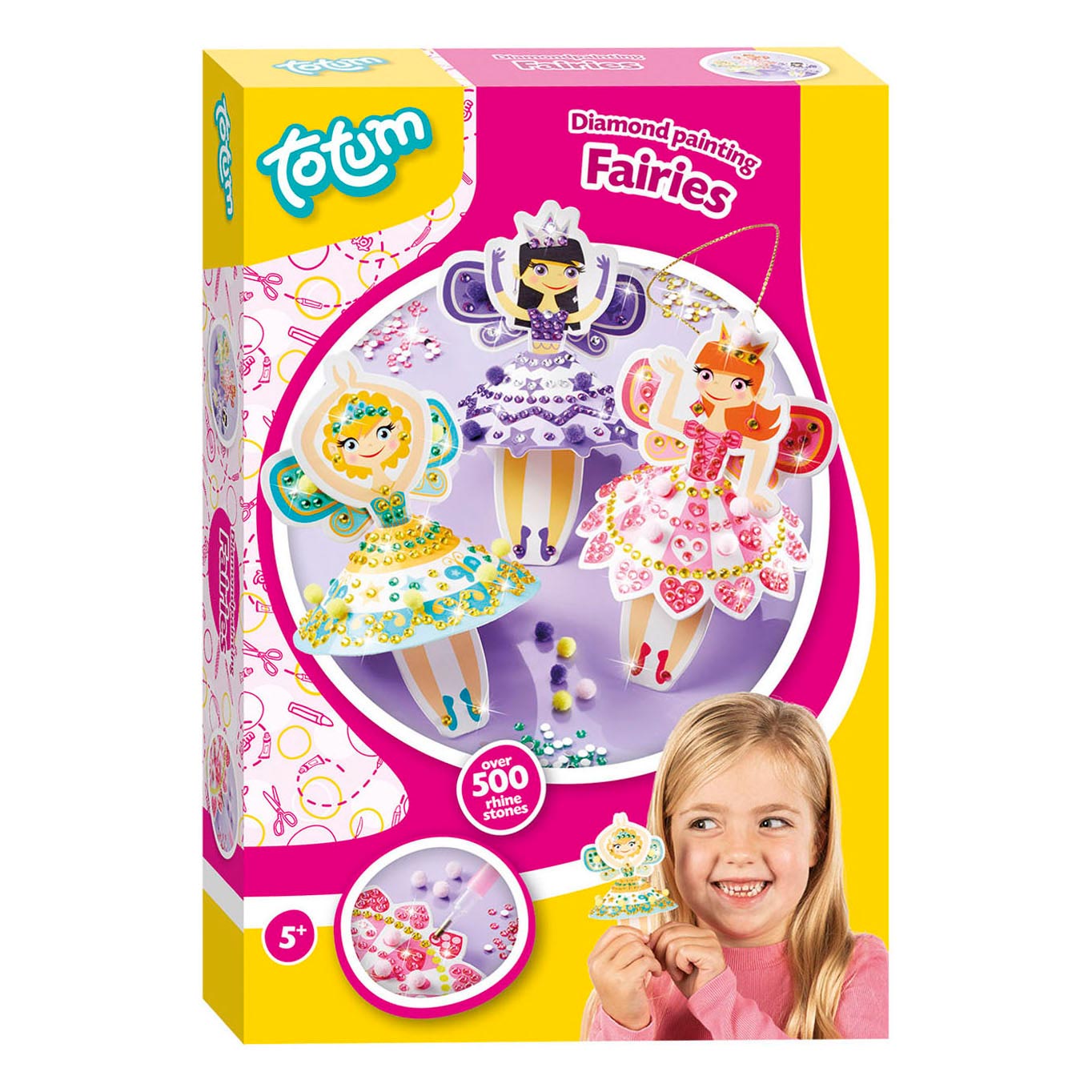 Totum - Diamond Paint Fairies popjes maken - hobbyset fee, elf en prinses - creatief - cadeautip