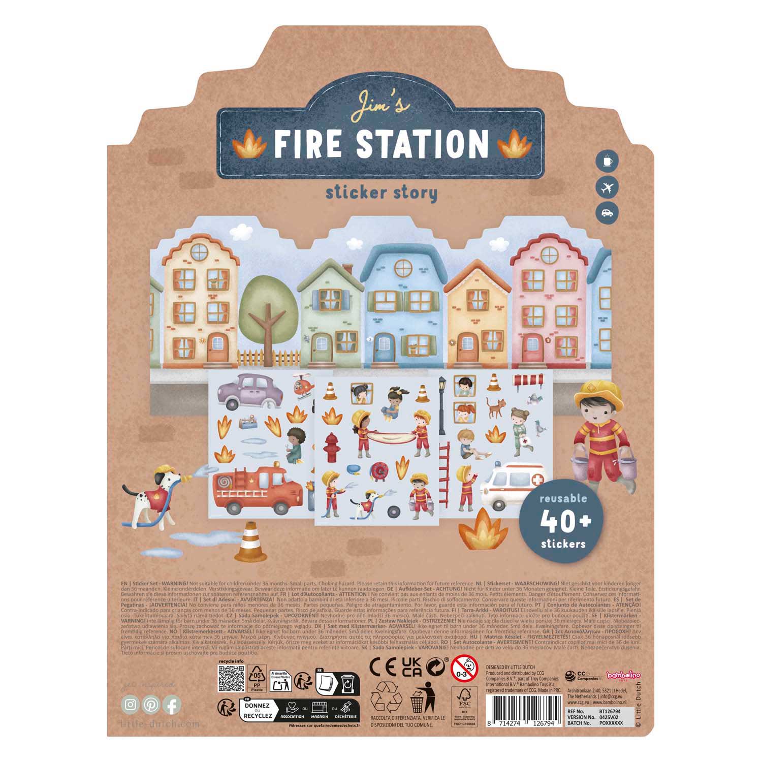 Little Dutch Stickervellen Jim's Brandweer