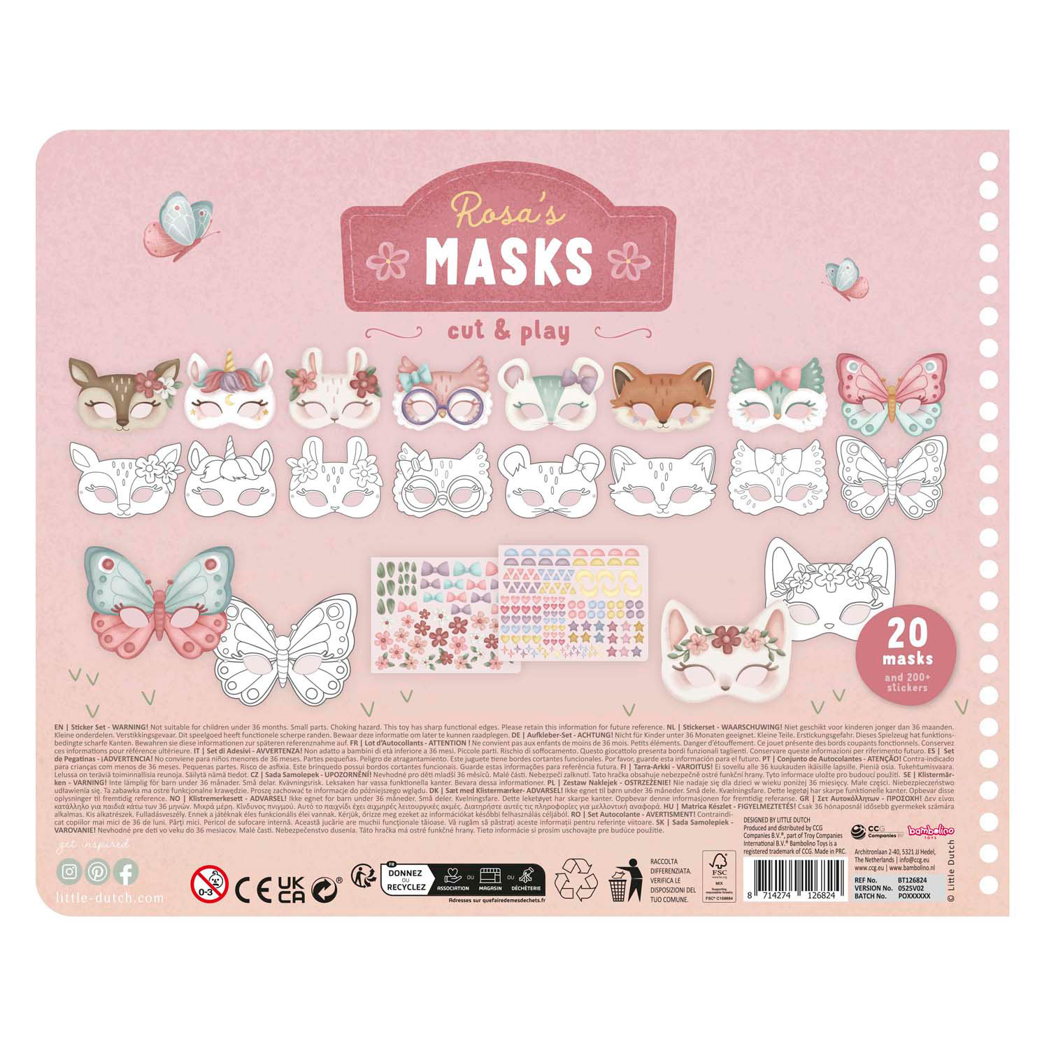 Little Dutch Rosa's Maskers Maken - Met Schaar