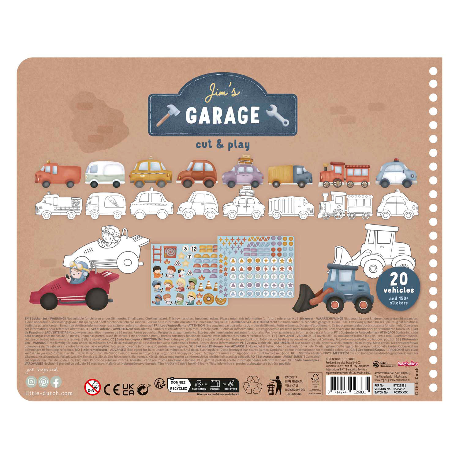 Little Dutch Jim's Garage Voertuigen Maken - Met Schaar