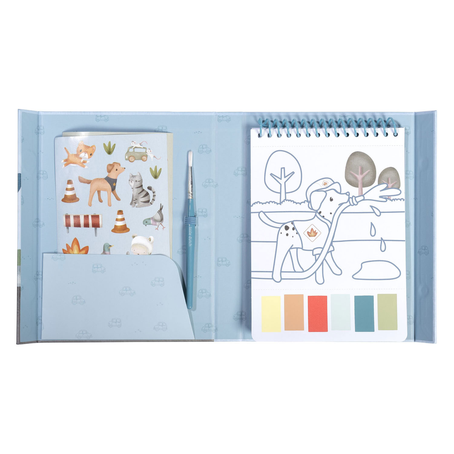 Little Dutch Waterverfset Jim Voetuigen - incl. Kwast en Stickers
