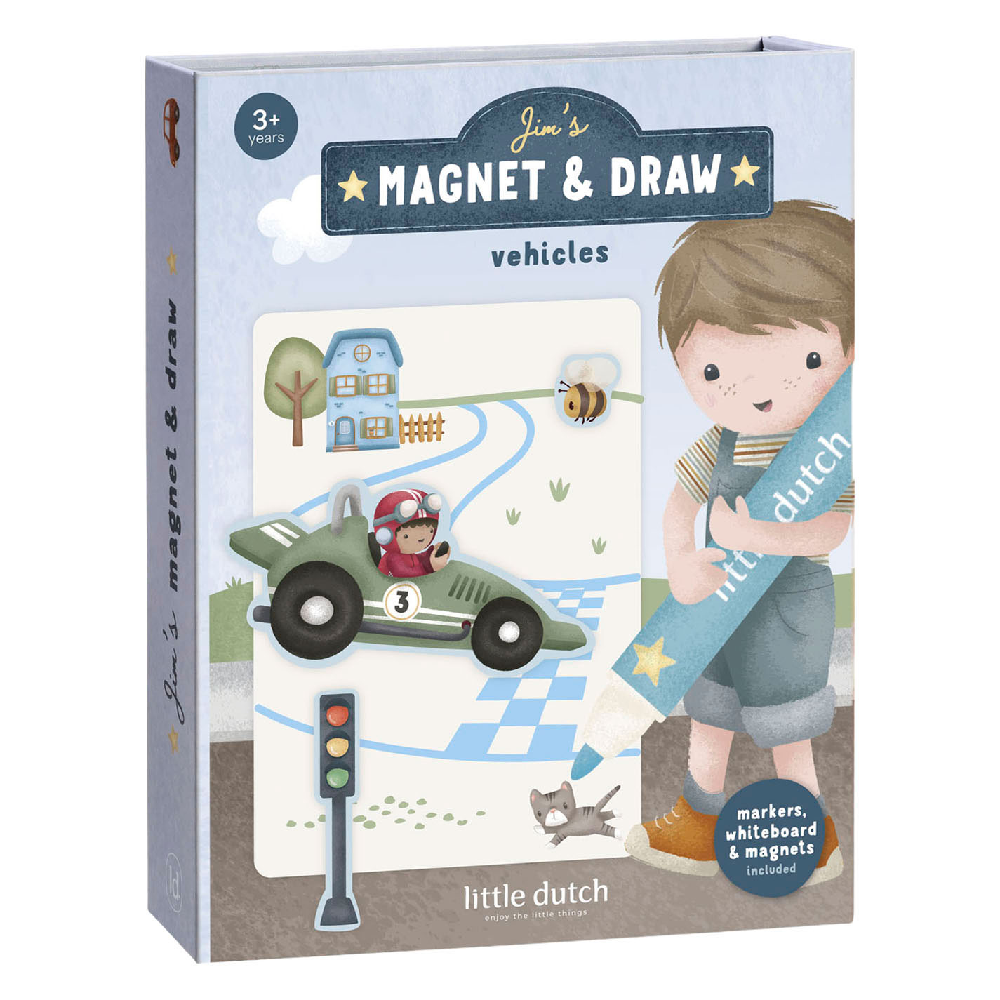 Little Dutch Whiteboard-Malset – Jim Fahrzeuge
