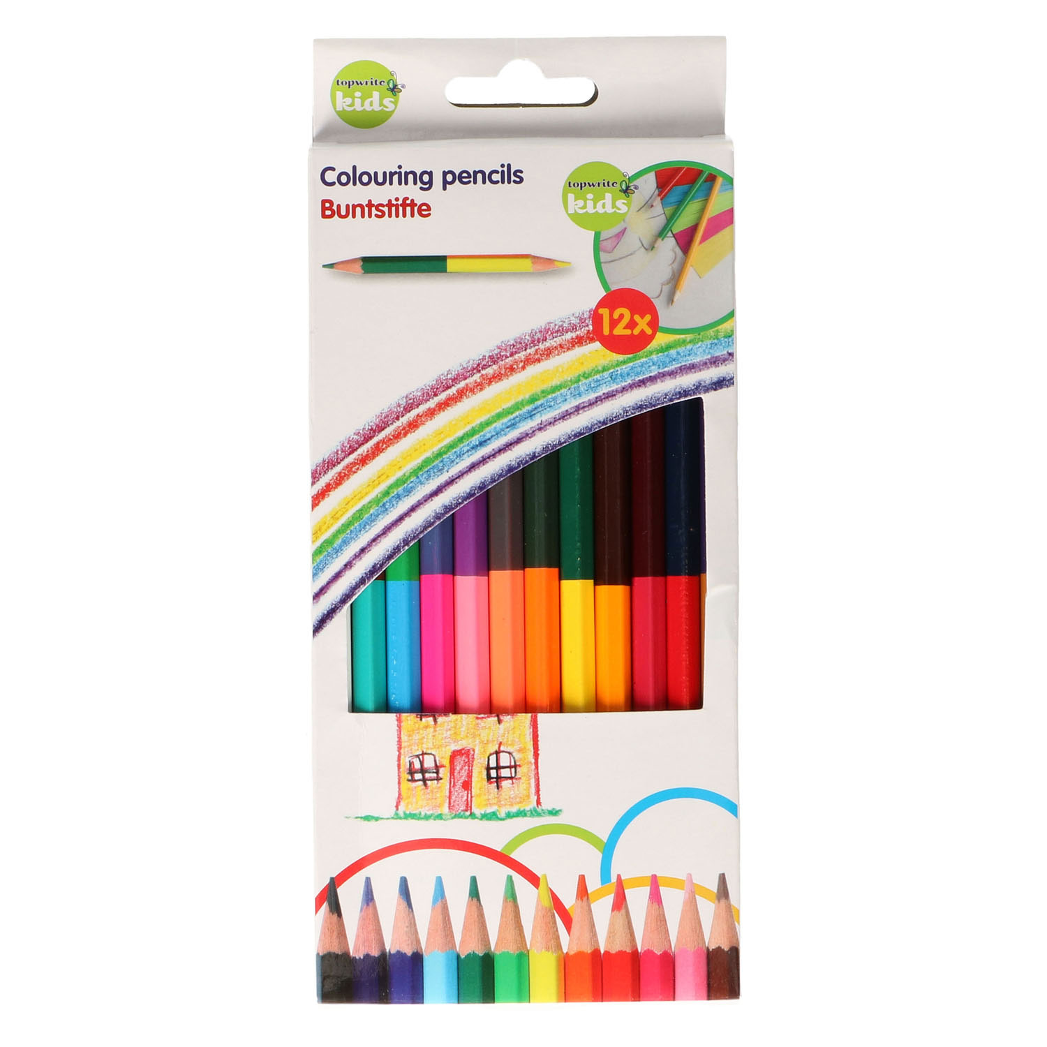 Crayon de couleur double, 12 pcs.