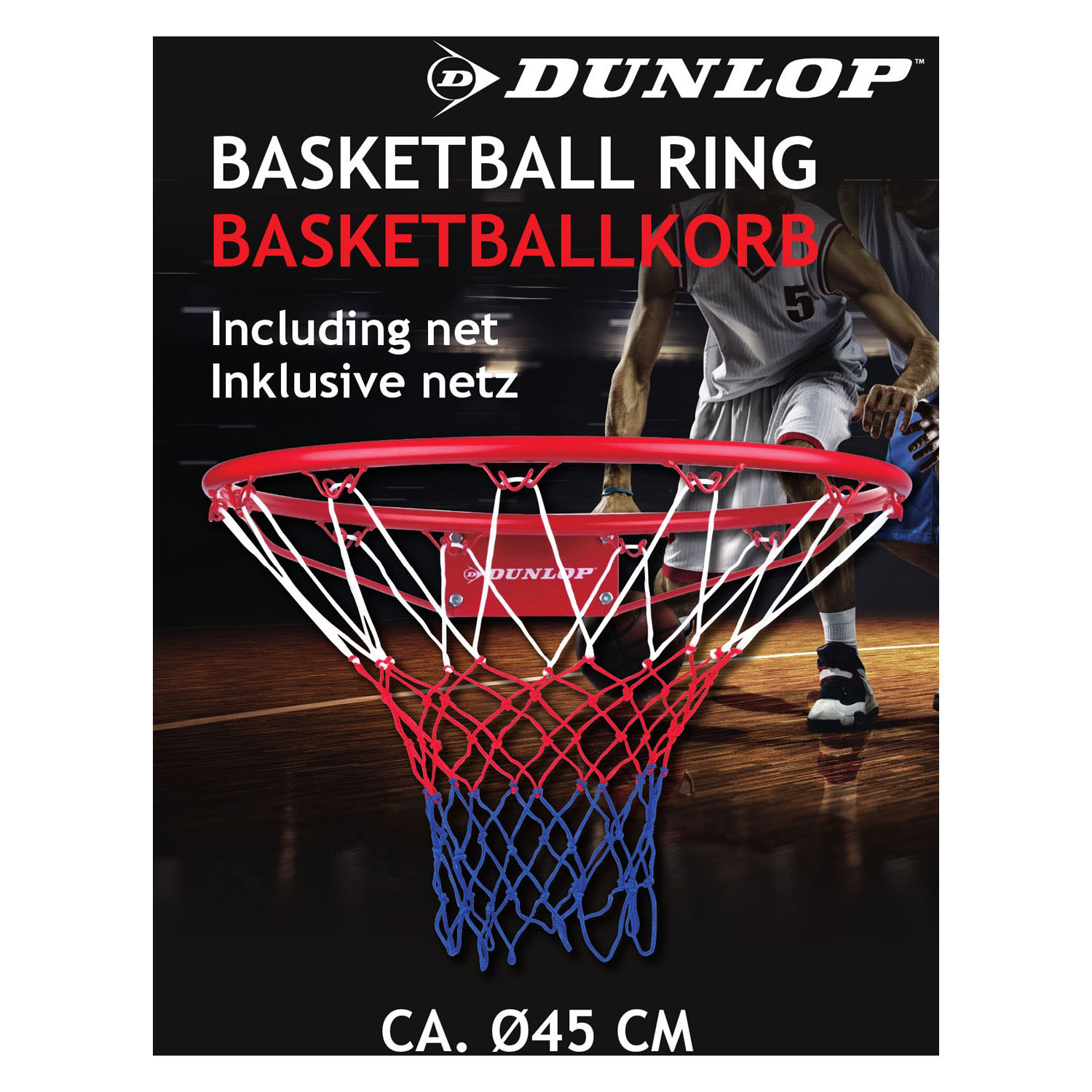Anneau de basket-ball Dunlop avec filet