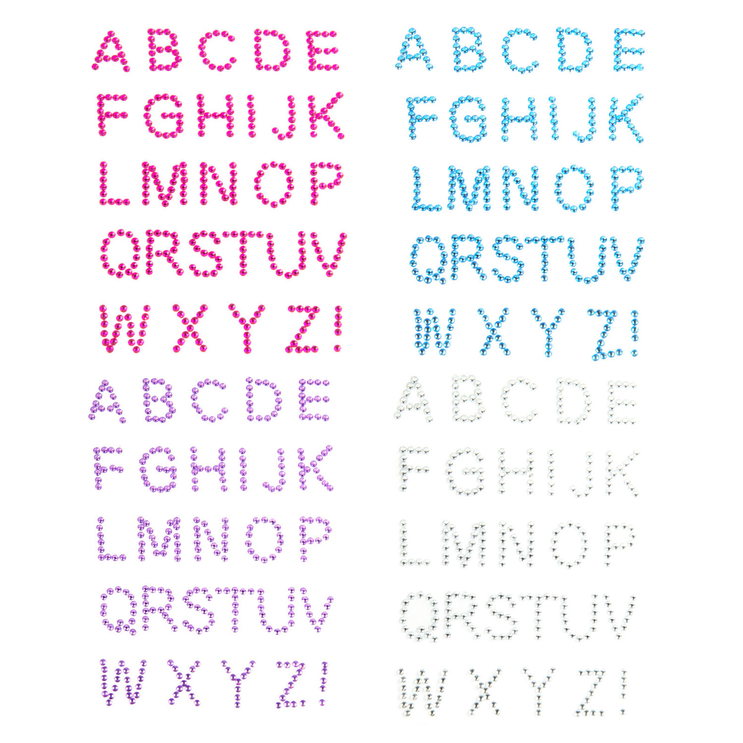 Strass-Alphabet, 27 Stück.