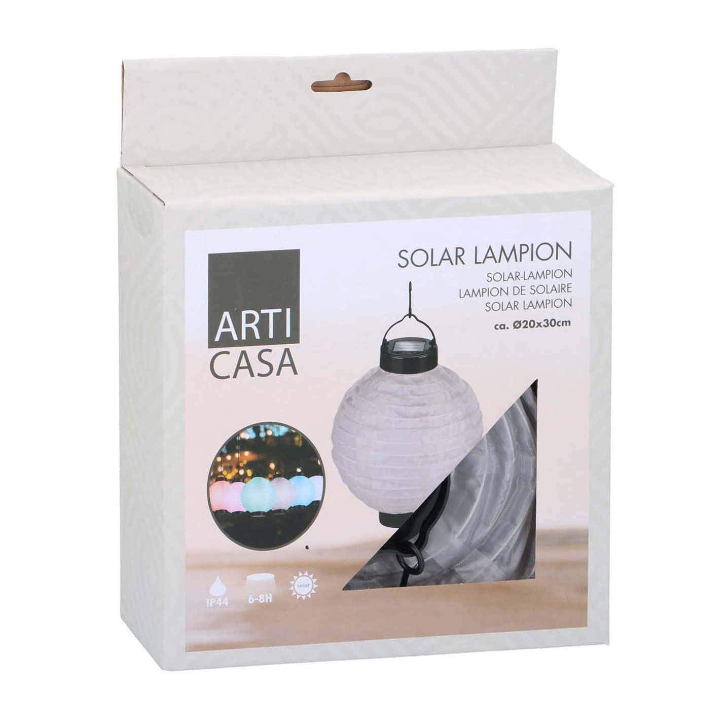 Solar Lampion Wit, 20cm