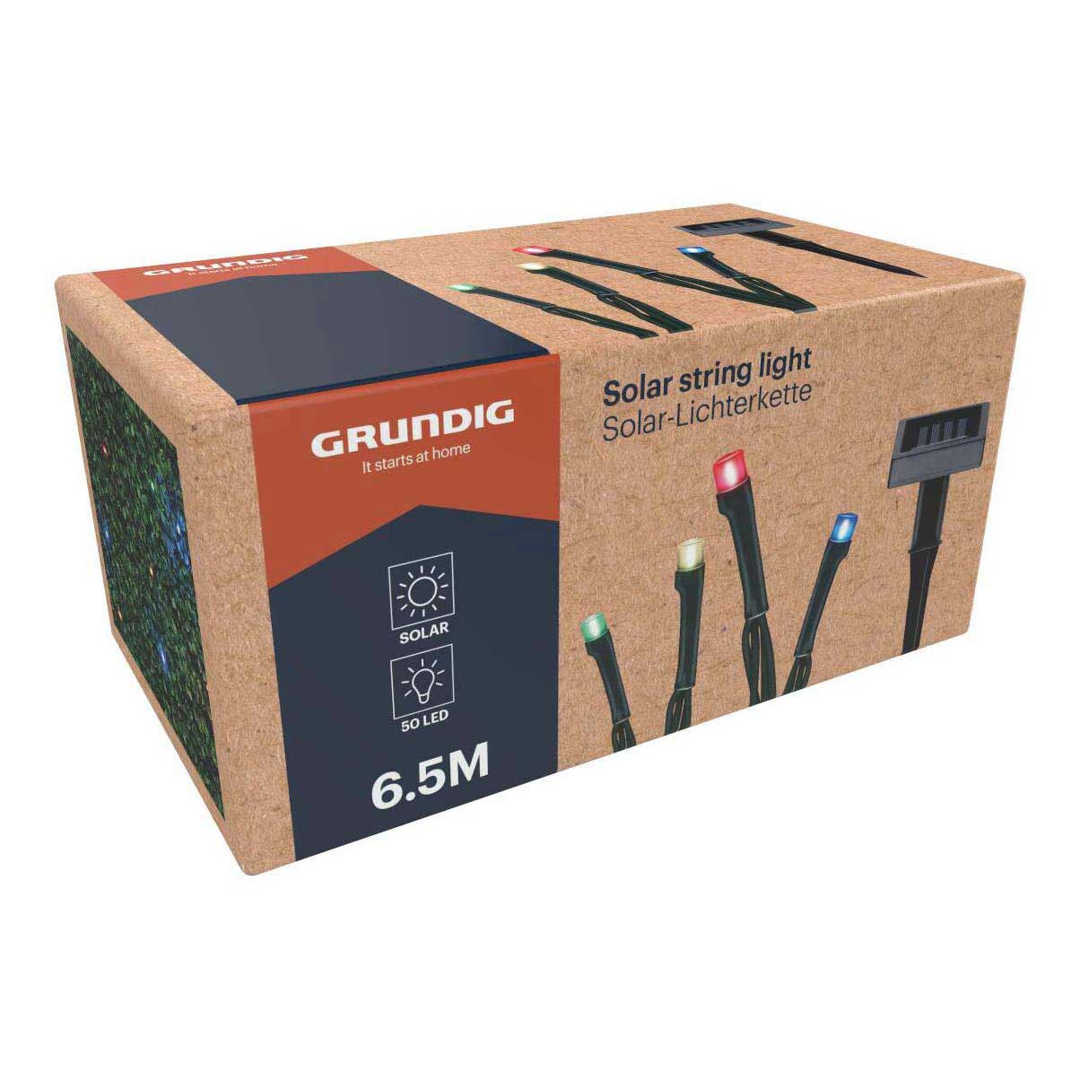 Guirlande lumineuse solaire 50 LED multicolores