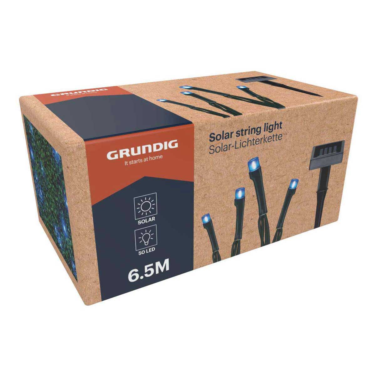Guirlande lumineuse solaire 50 LED bleues