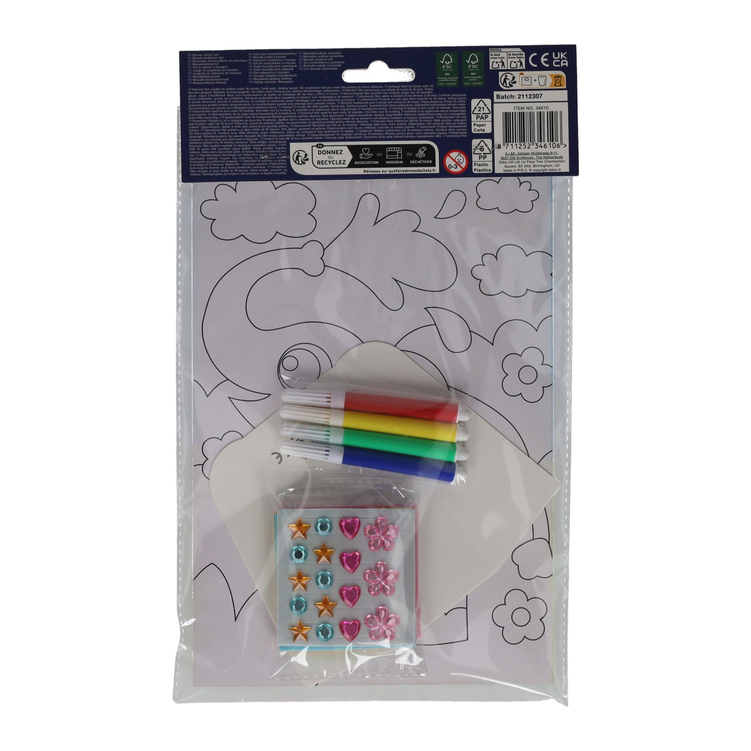 Ensemble de mosaïque d'autocollants - comprenant des autocollants et des stylos