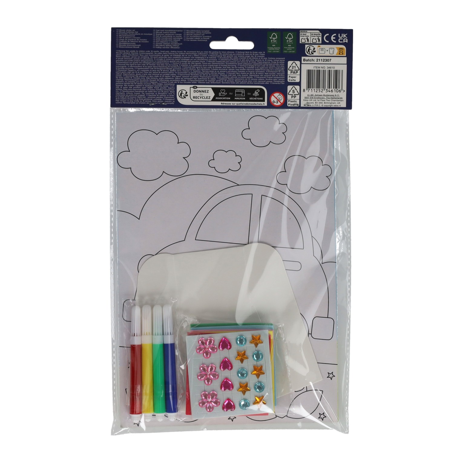 Ensemble de mosaïque d'autocollants - comprenant des autocollants et des stylos