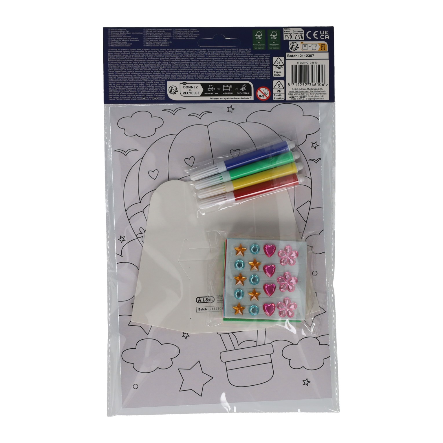 Ensemble de mosaïque d'autocollants - comprenant des autocollants et des stylos