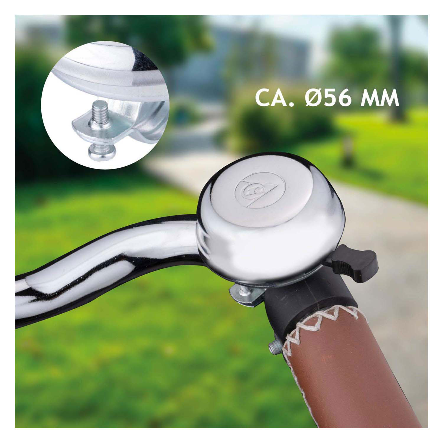 Klassische silberne Fahrradklingel