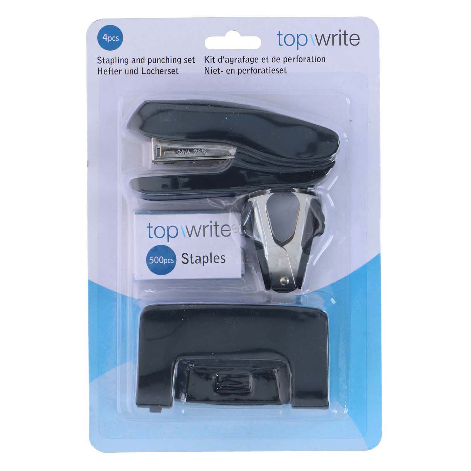 Ensemble d'agrafes et de perforatrices - 4 pièces.