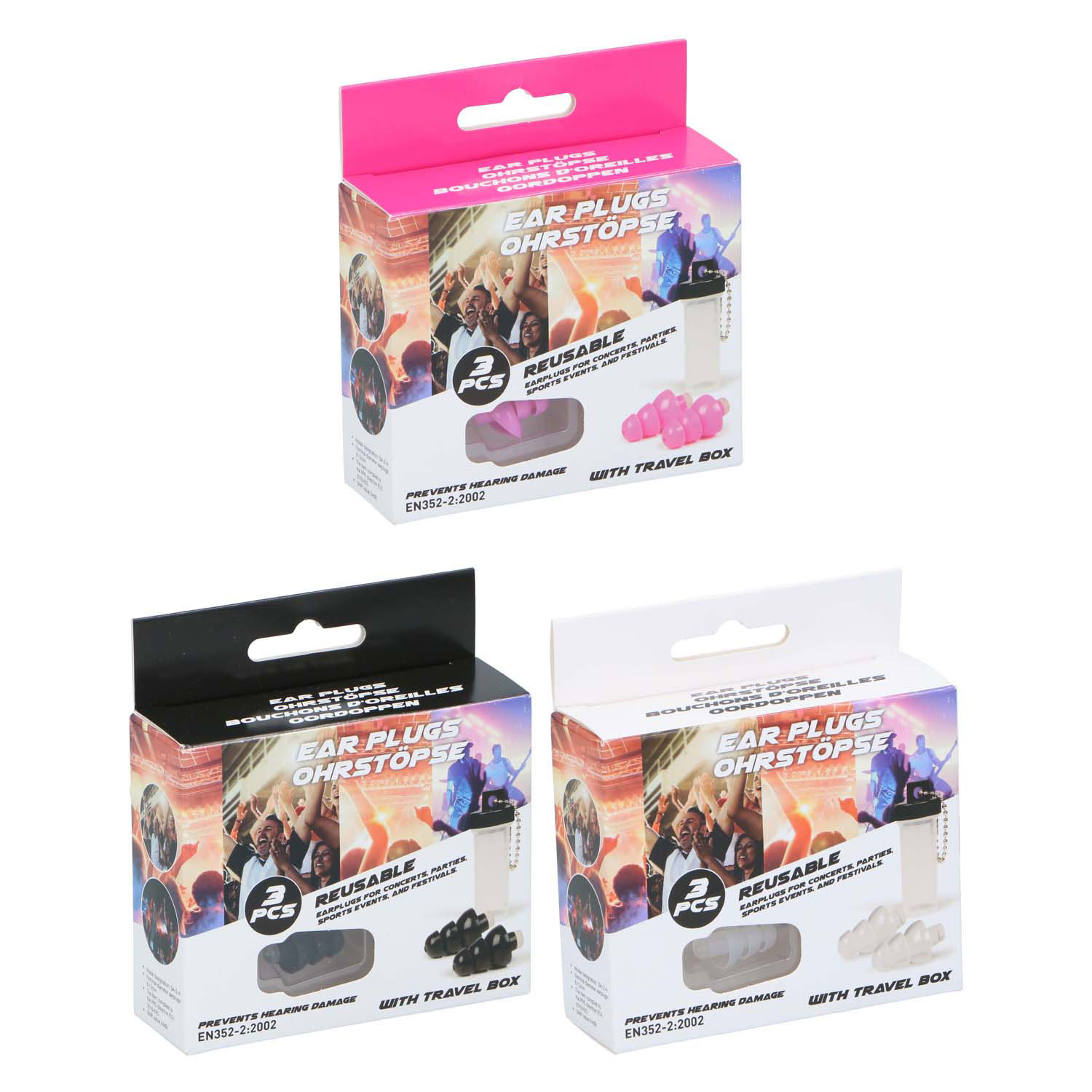 Set Herbruikbare Oordoppen - 3dlg.