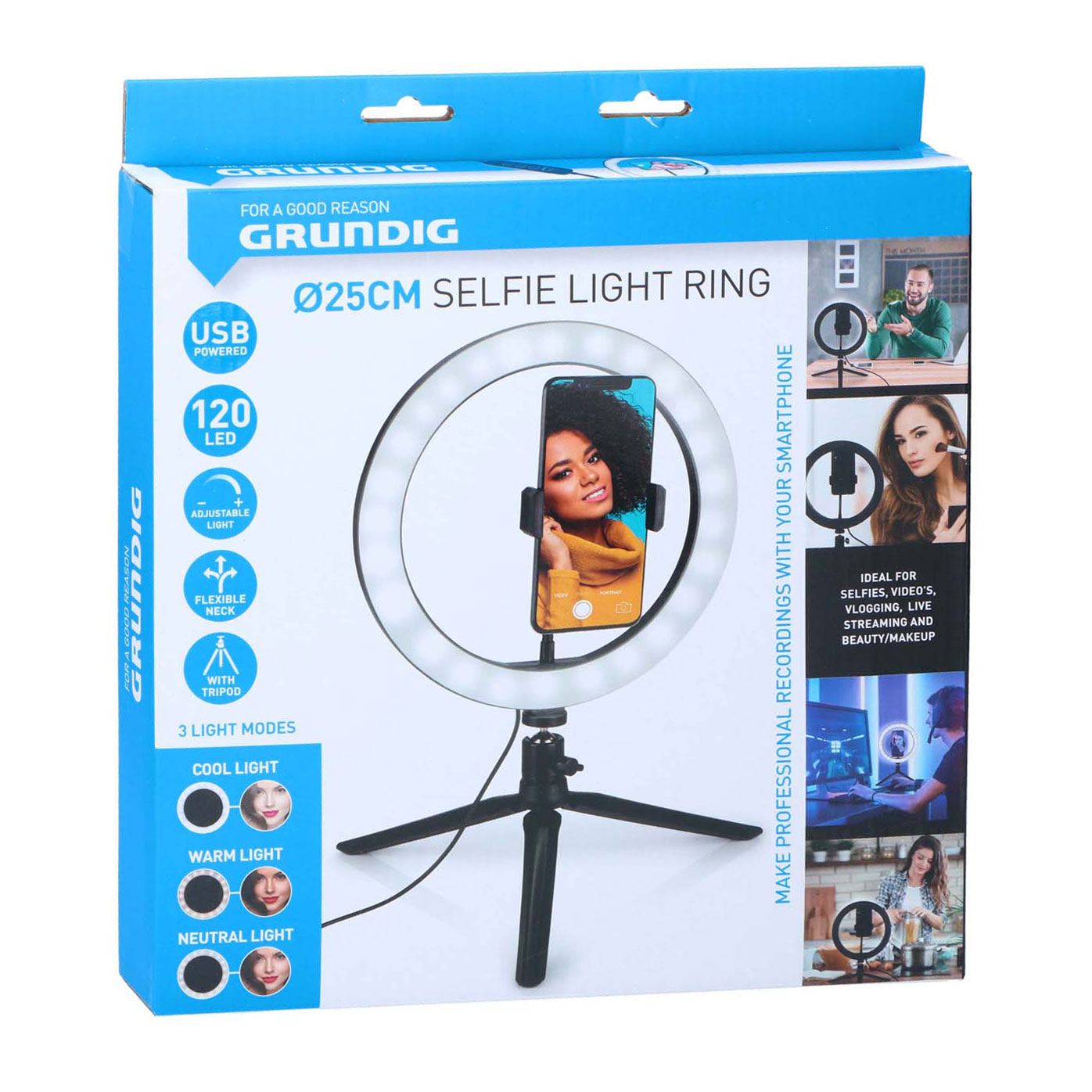 Ringlicht auf Stativ