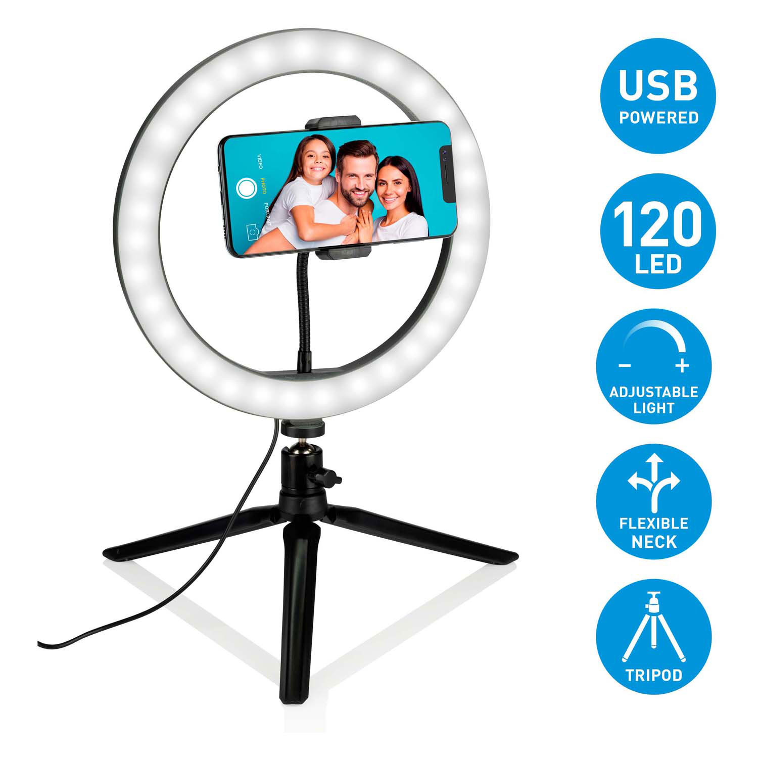 Ringlicht auf Stativ