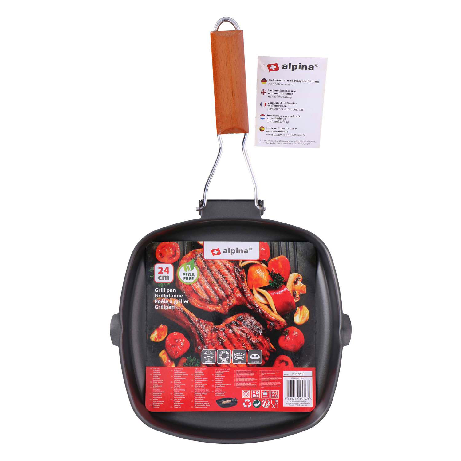 Inklapbare Grillpan, 24x24cm