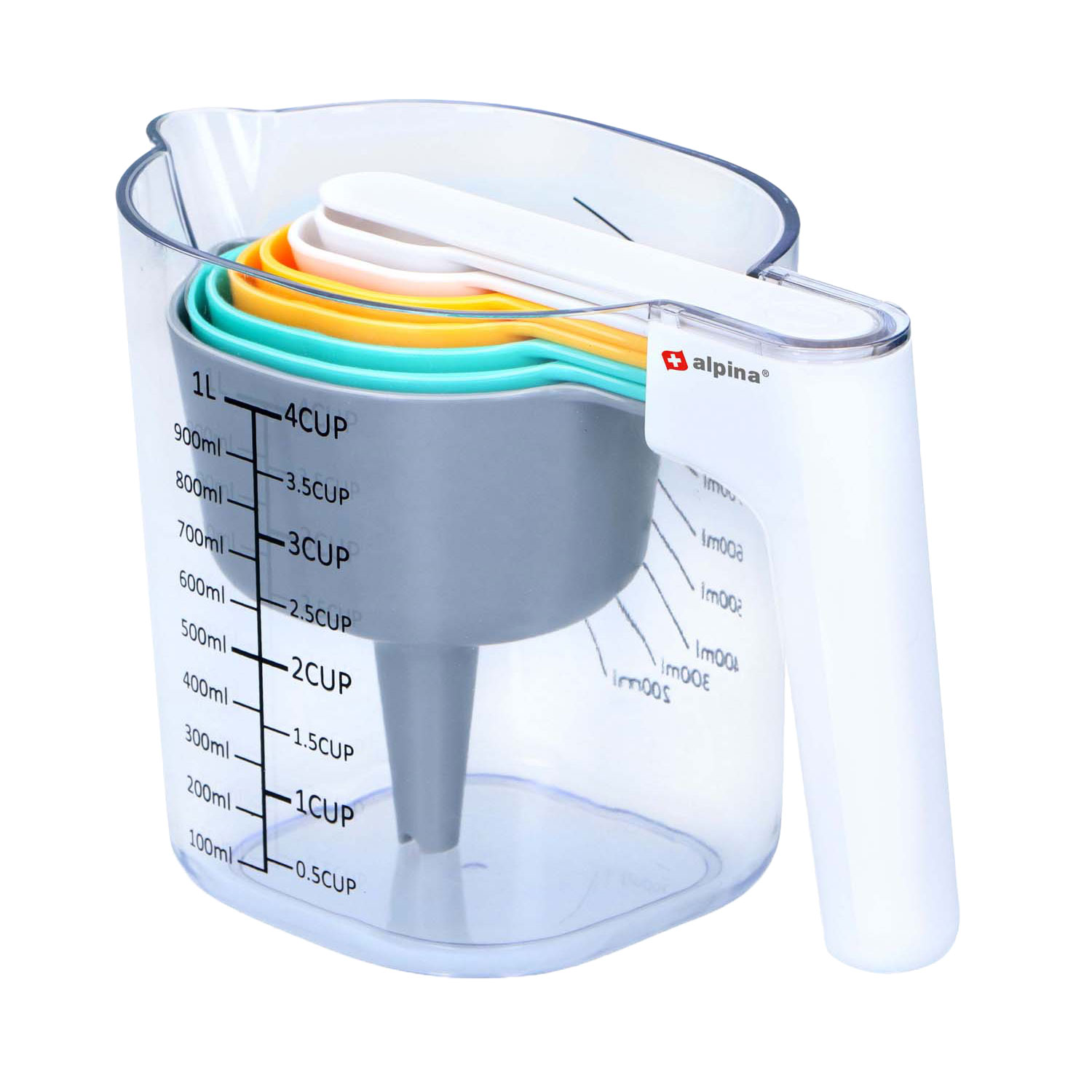 Ensemble de tasses à mesurer, 9 pièces.