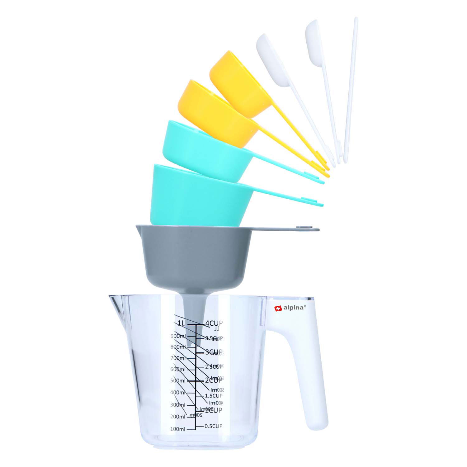 Ensemble de tasses à mesurer, 9 pièces.