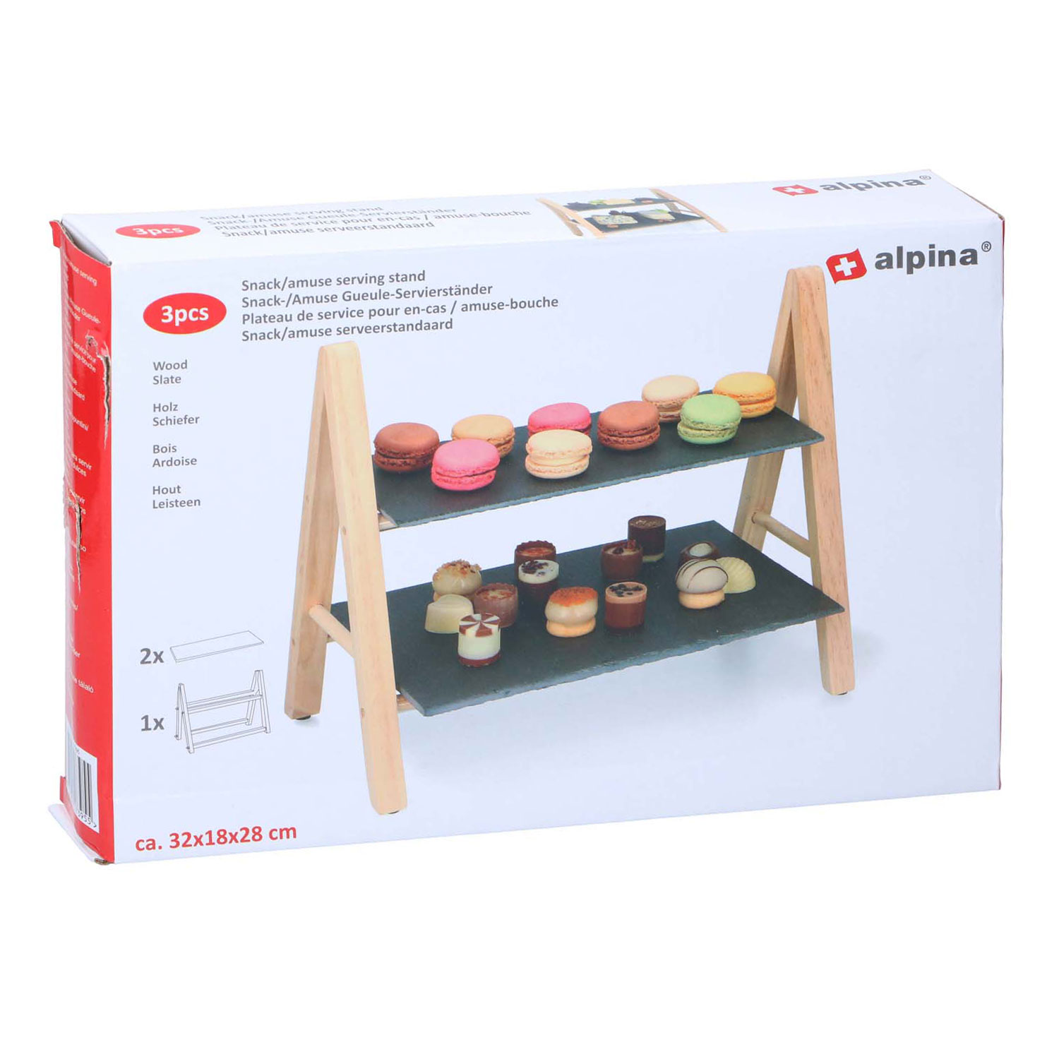 Serveerstandaard Twee lagen, 32x18x28cm