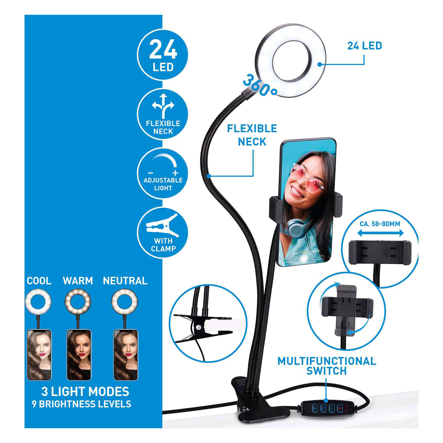 Selfiestudio Clip 2-in-1