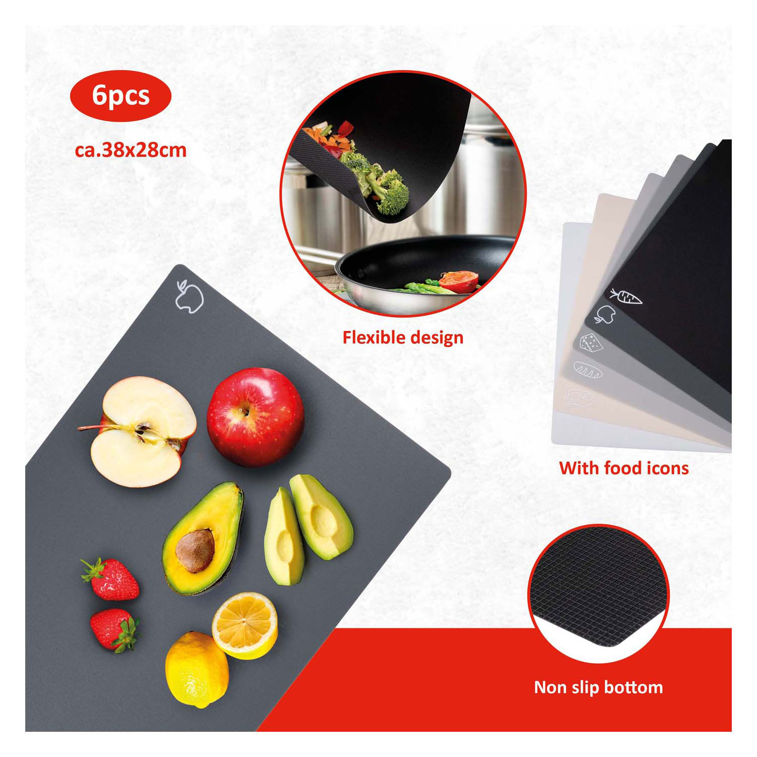 Snijplanken Set, 6dlg.