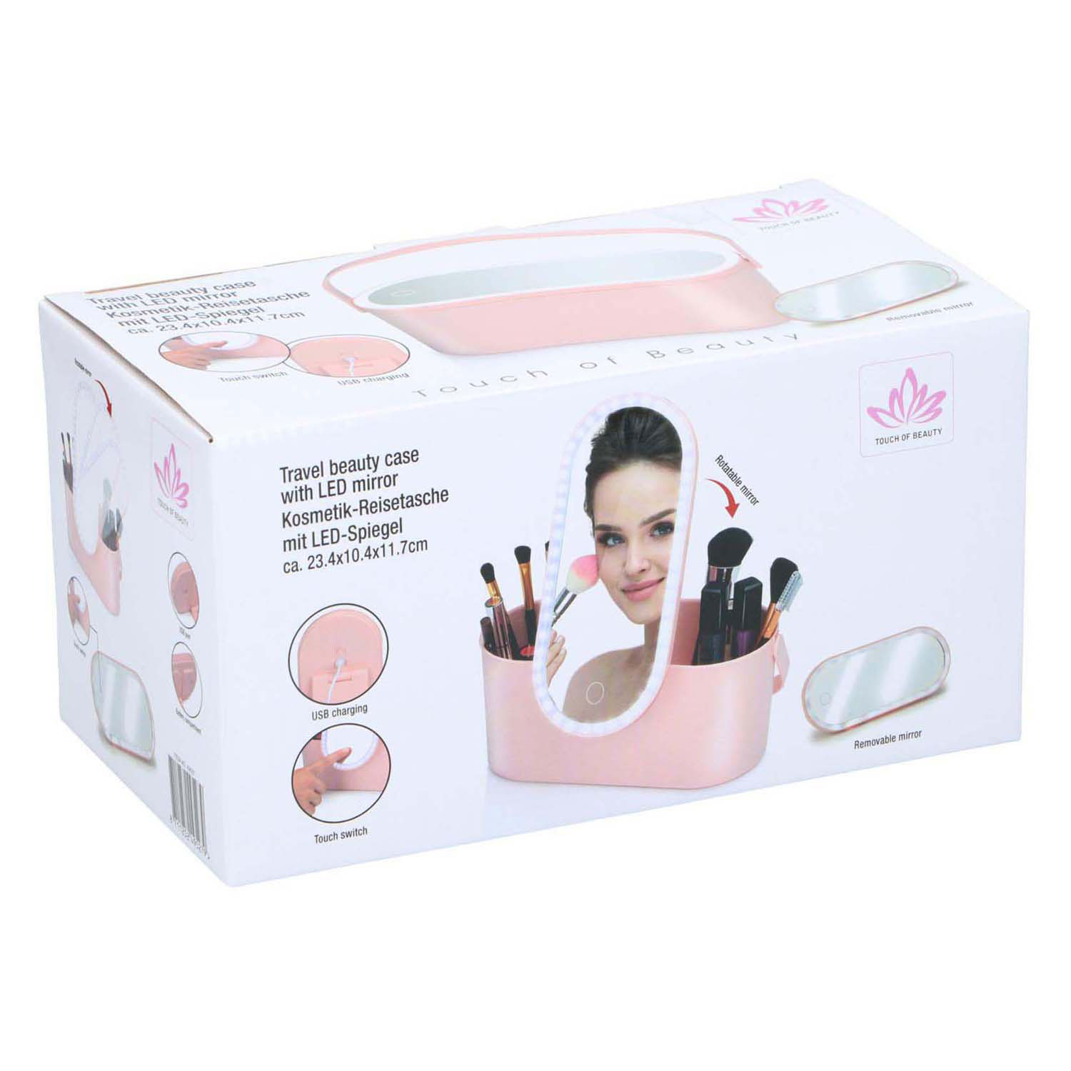 Reis-Beautycase met LED-Spiegel