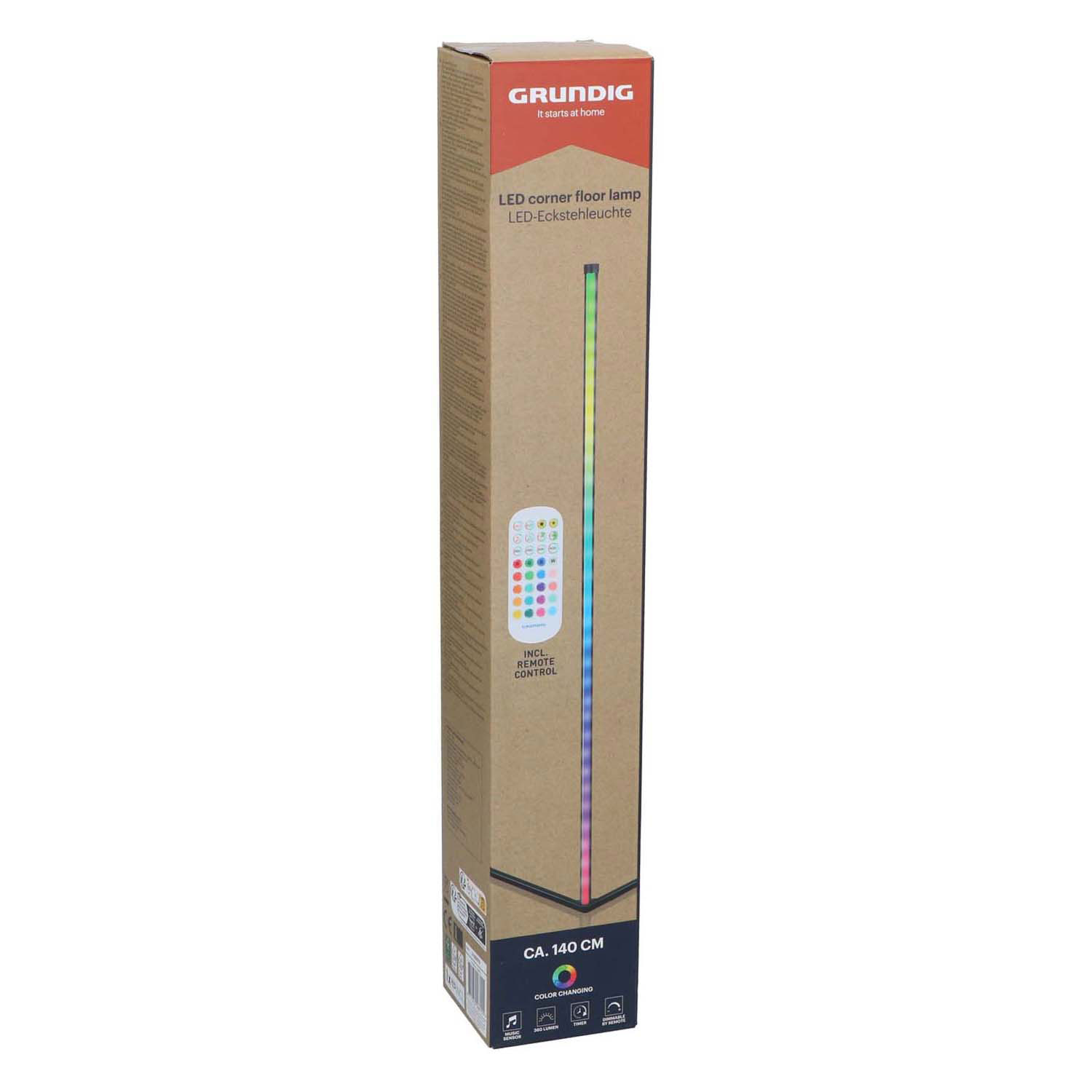 Lampe d'angle LED Grundig avec télécommande, 140 cm
