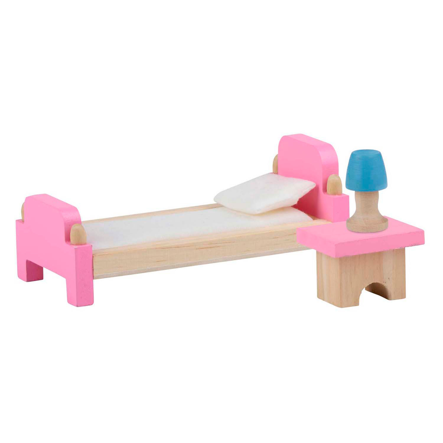 Houten Poppenhuis met Accessoires, 30dlg.