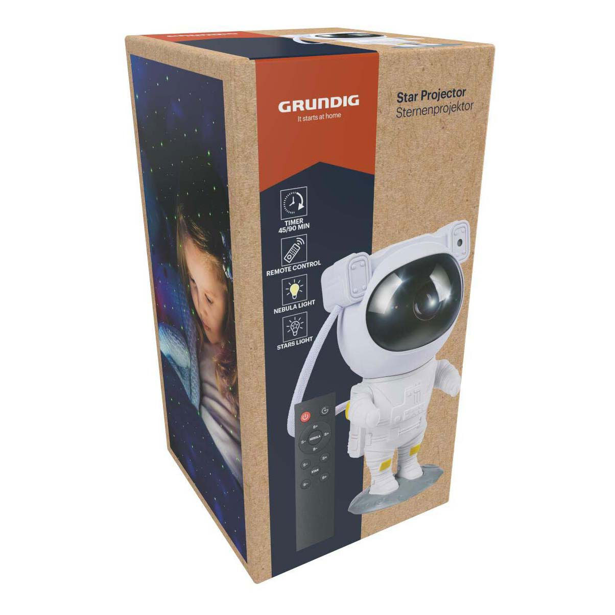 Projecteur d'étoiles Grundig Astronaut avec télécommande