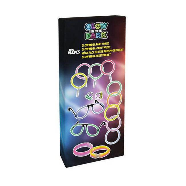 Méga Pack de Fête Phosphorescent dans le Noir - 42 pièces.