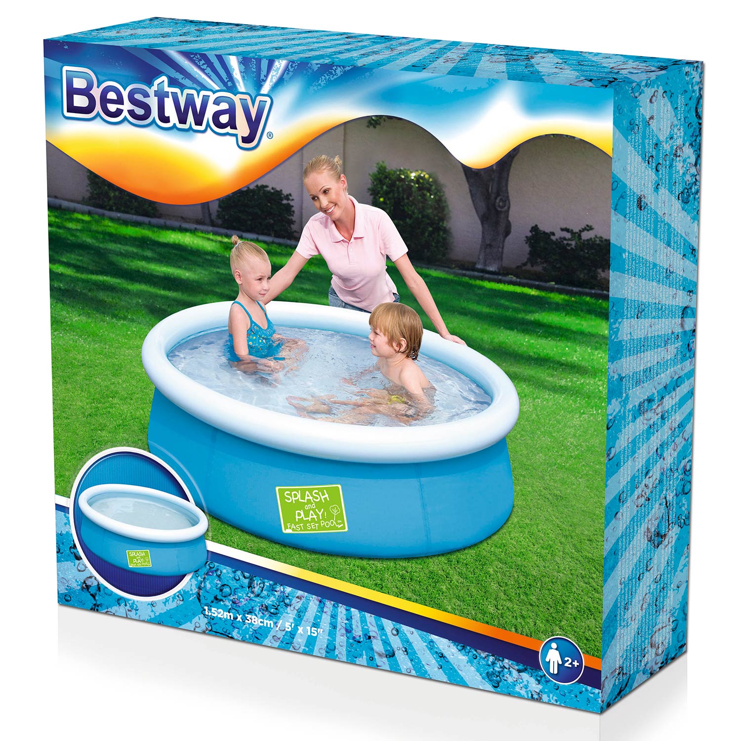 Bestway-Schwimmbecken mit aufblasbarem Rand, 152 cm