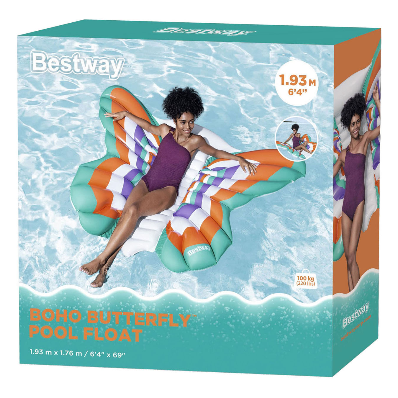 Bestway Luchtbed Vlinder Regenboog