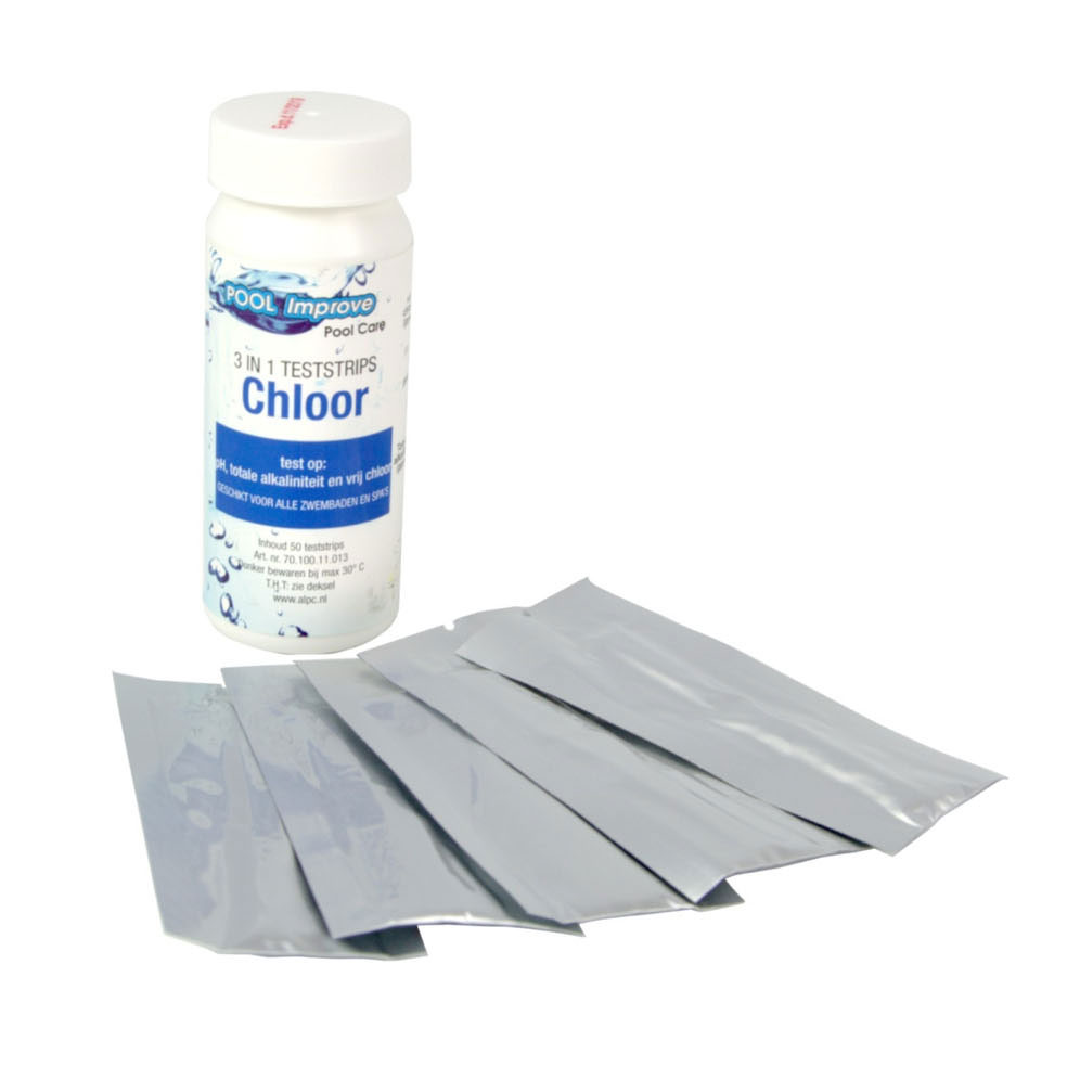 Pool Improve 3in1 Teststrips pH/Alkaliteit/Chloor, 50st.