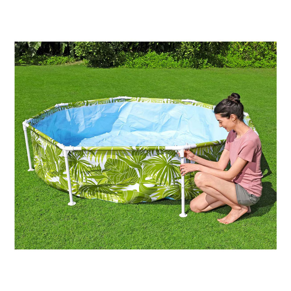 Bestway My First Frame Zwembad Splash-In-Shade Play Rond met UV Zonnescherm, 244cm