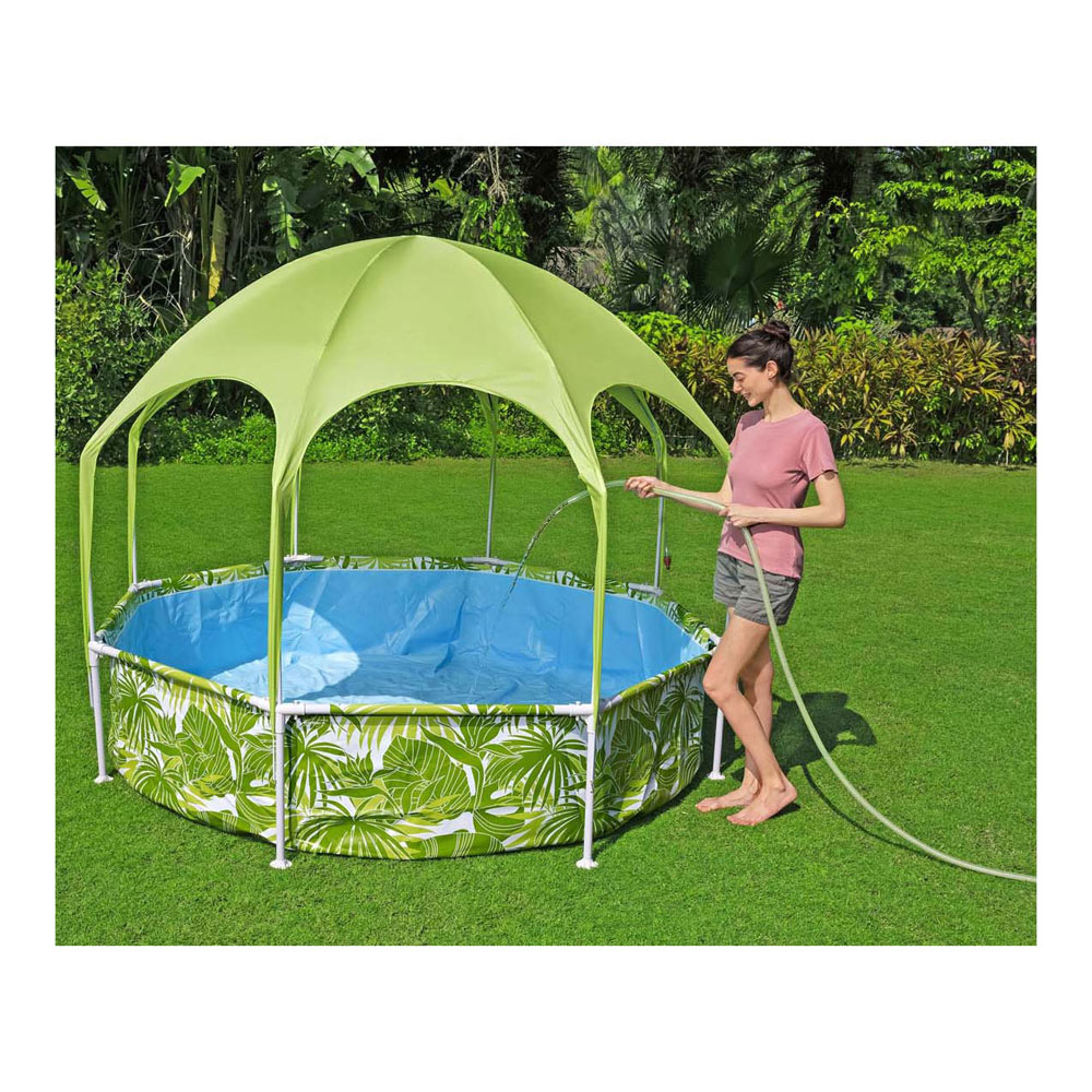 Bestway My First Frame Zwembad Splash-In-Shade Play Rond met UV Zonnescherm, 244cm