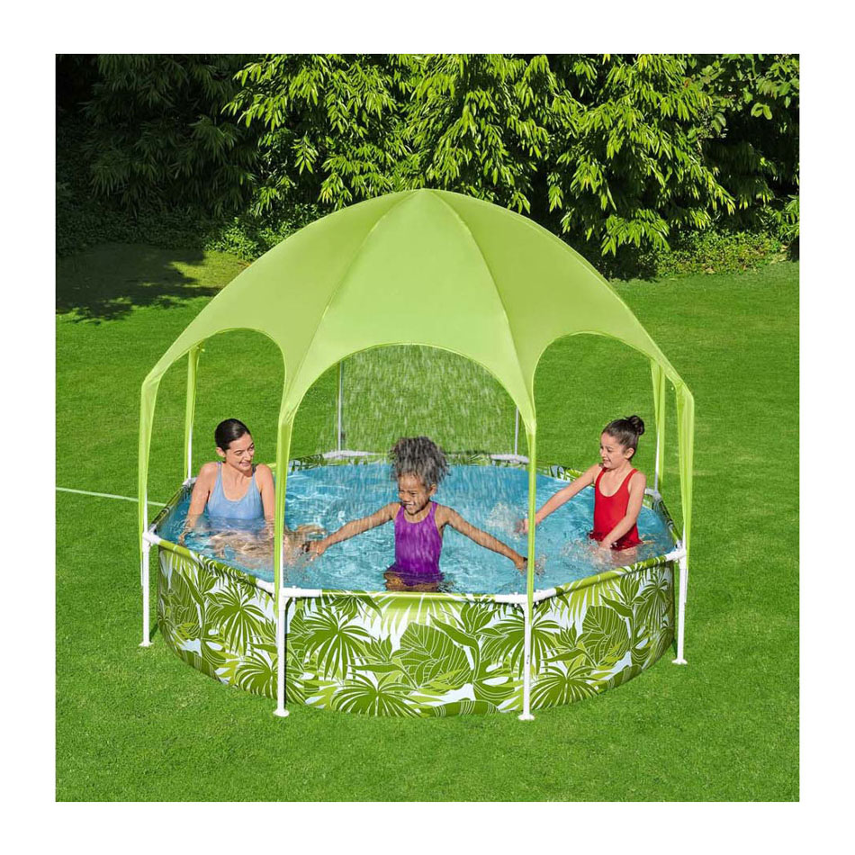 Bestway My First Frame Zwembad Splash-In-Shade Play Rond met UV Zonnescherm, 244cm