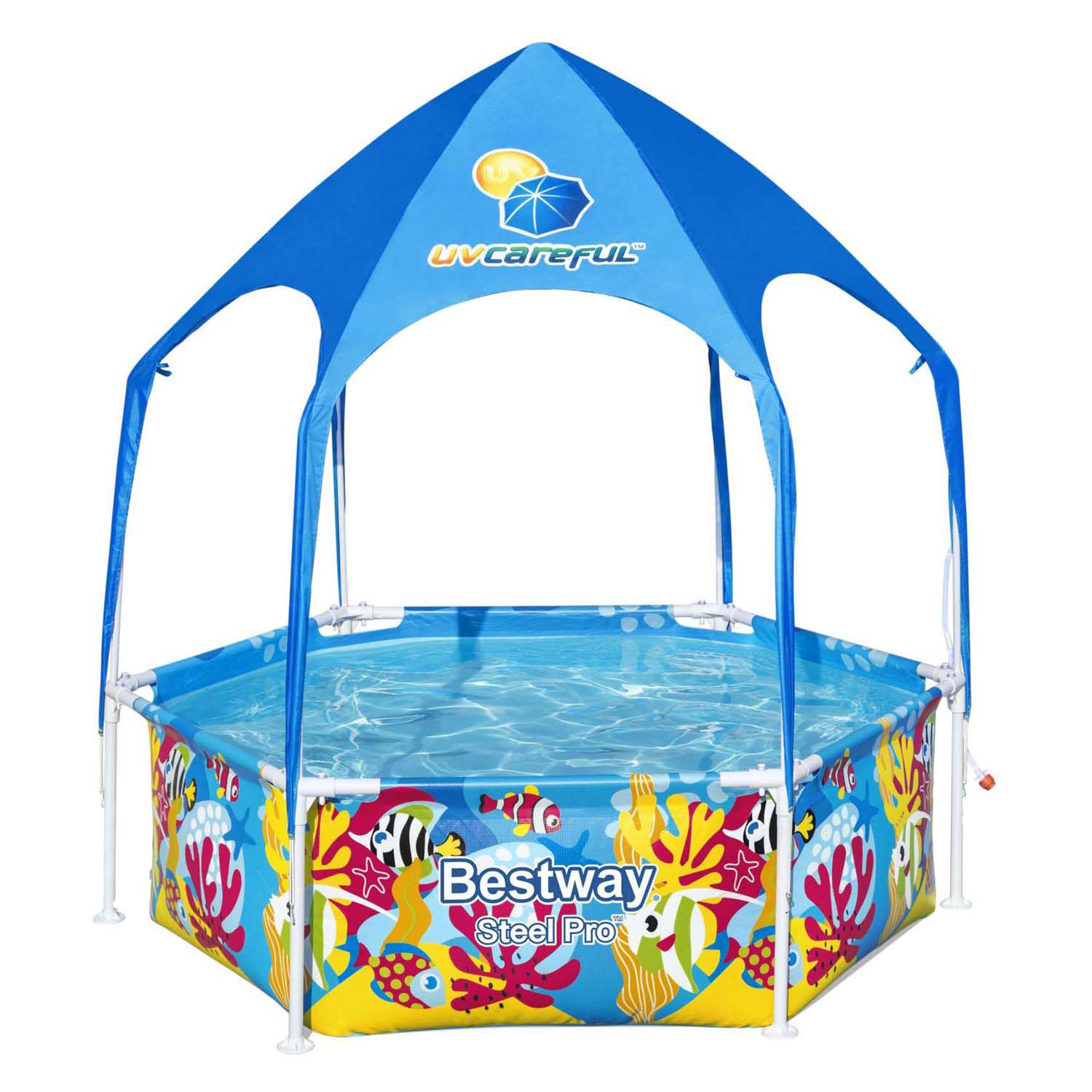 Piscine à cadre Bestway My First Splash- Aire de Play à l'ombre avec pare-soleil UV, 183 cm