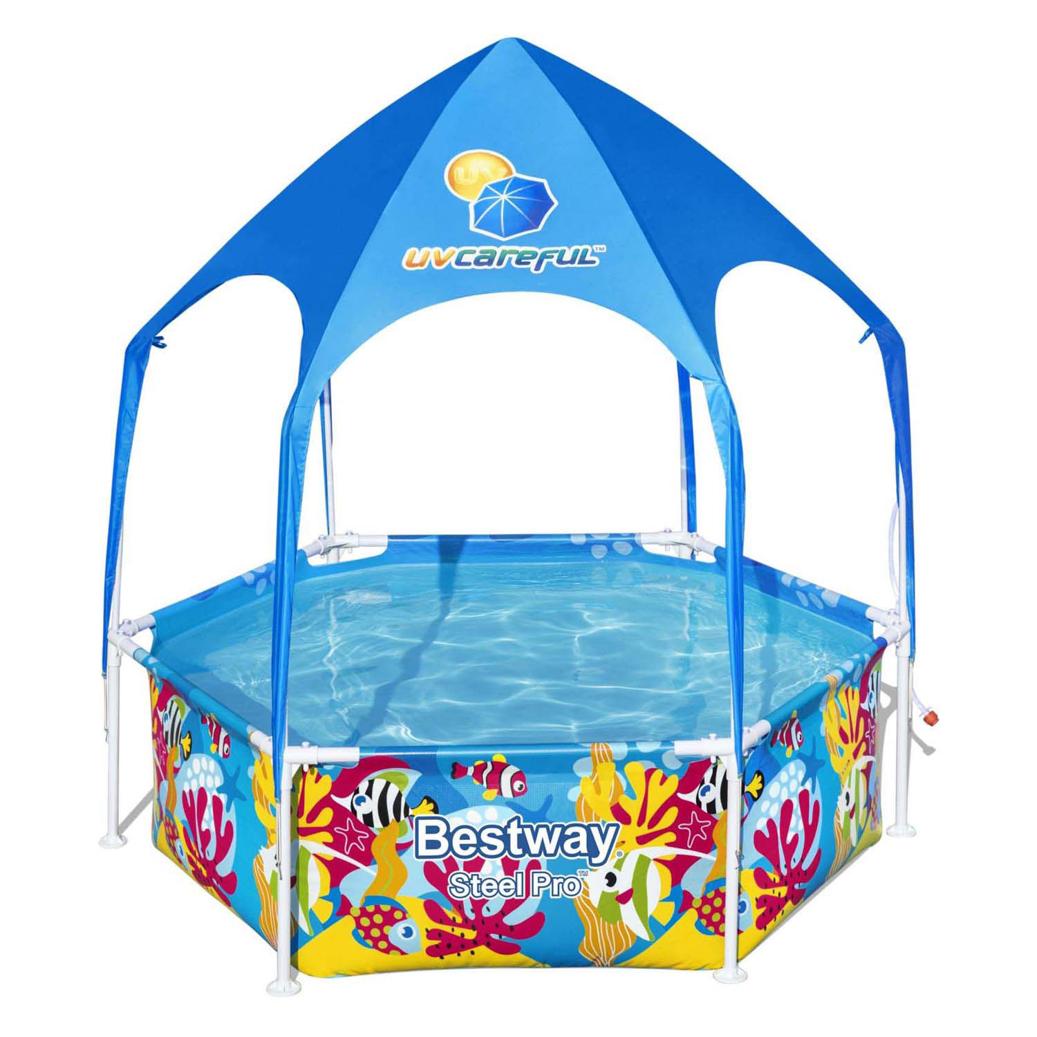 Piscine à cadre Bestway My First Splash- Aire de Play à l'ombre avec pare-soleil UV, 183 cm