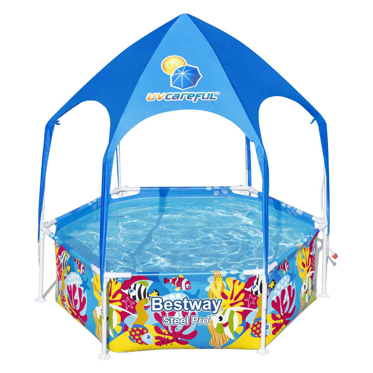 Piscine à cadre Bestway My First Splash- Aire de Play à l'ombre avec pare-soleil UV, 183 cm