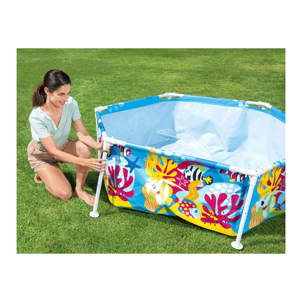 Piscine à cadre Bestway My First Splash- Aire de Play à l'ombre avec pare-soleil UV, 183 cm