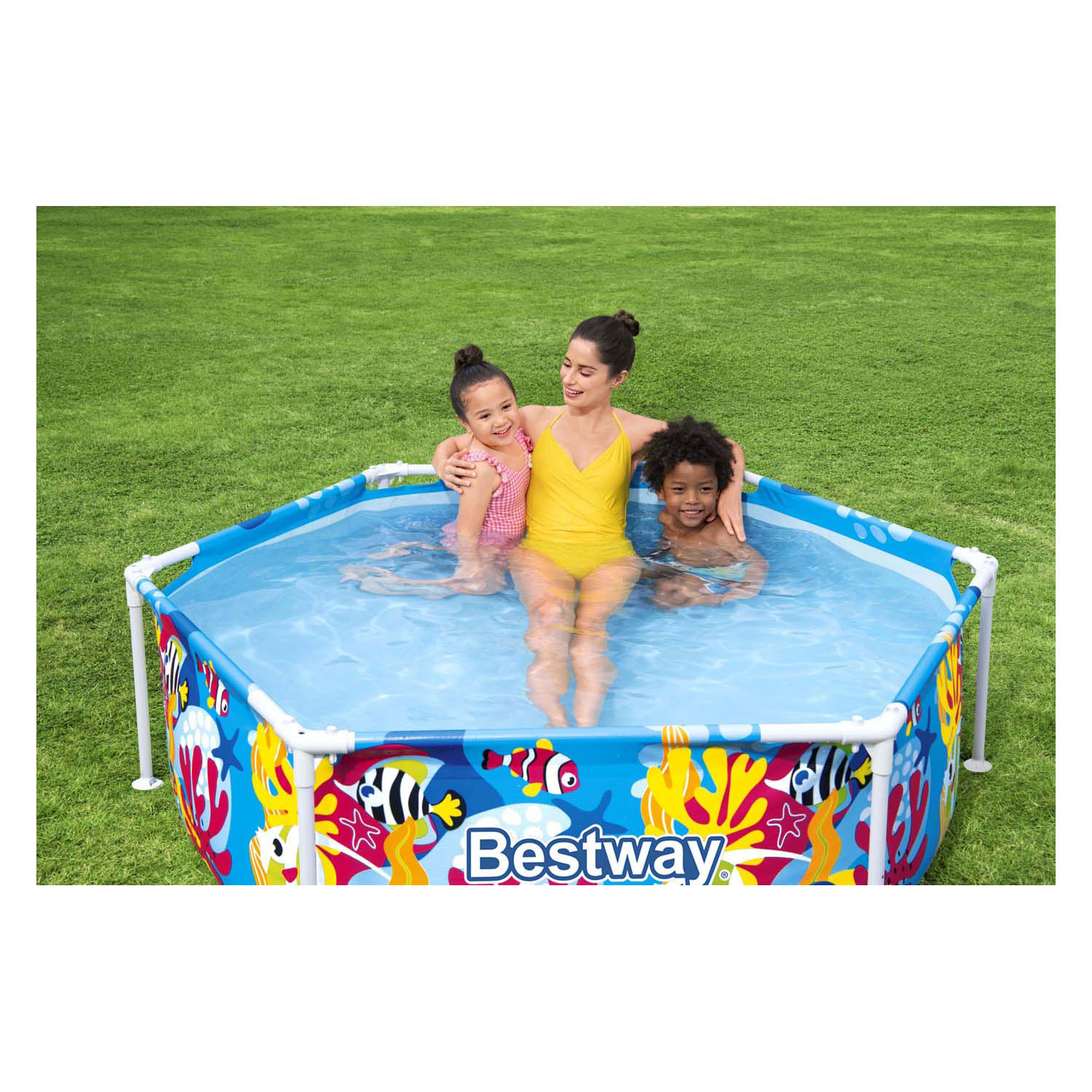 Piscine à cadre Bestway My First Splash- Aire de Play à l'ombre avec pare-soleil UV, 183 cm