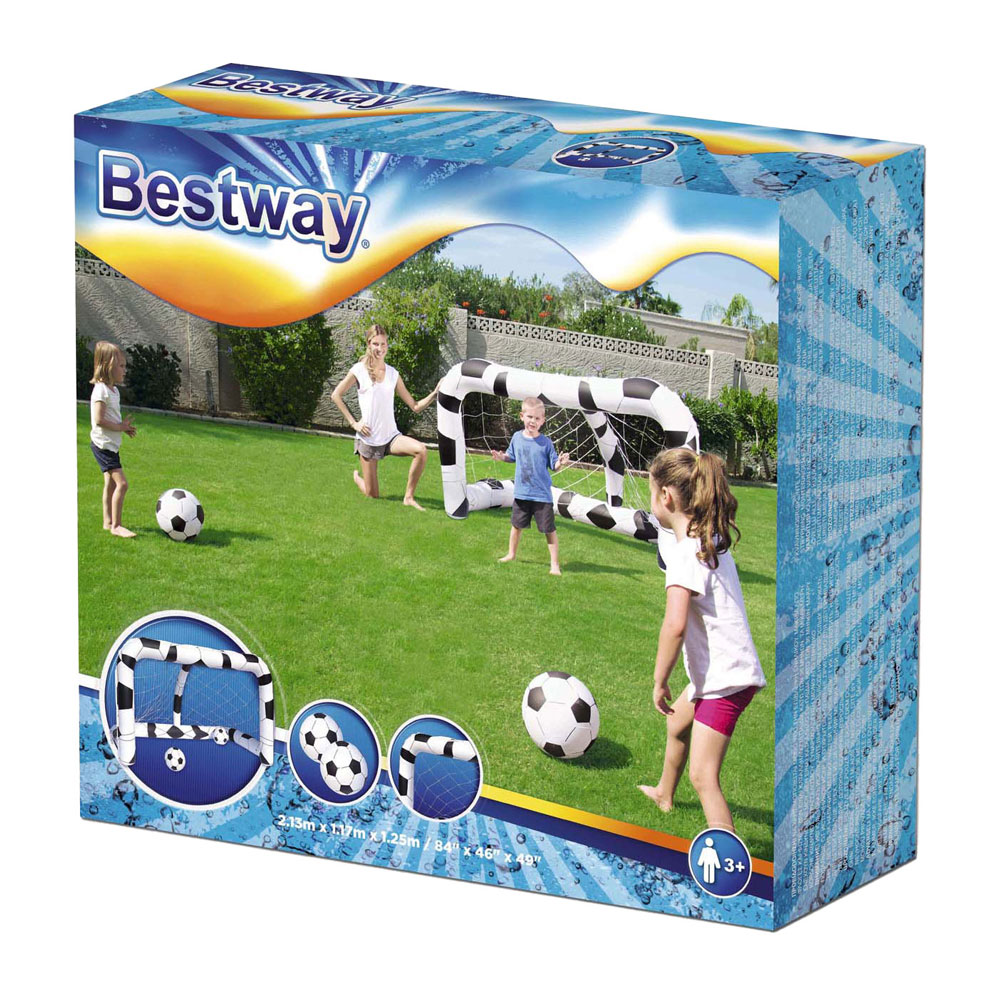 But de football gonflable avec 2 ballons Bestway Playcenter